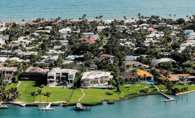 Strandhuisjes aan de kust van Fort Lauderdale